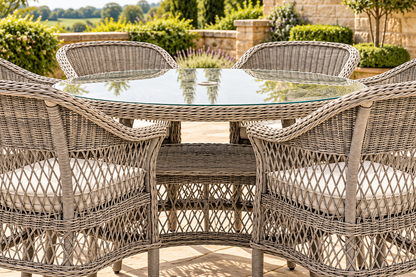 AI-styled visualisation of Menton glass table and lower shelf; fine details may vary