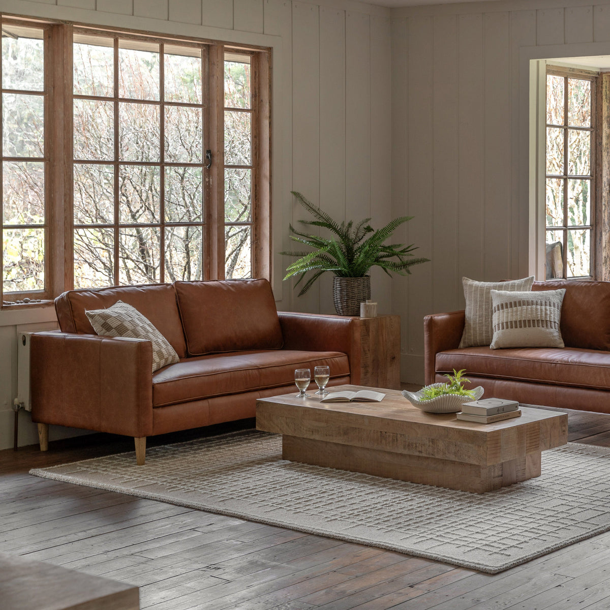 Osborne vintage brown leather two seater sofa alternate view