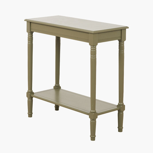 Heritage olive pine wood console table front view
