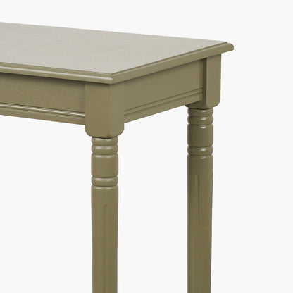 Heritage olive pine wood console table alternate view