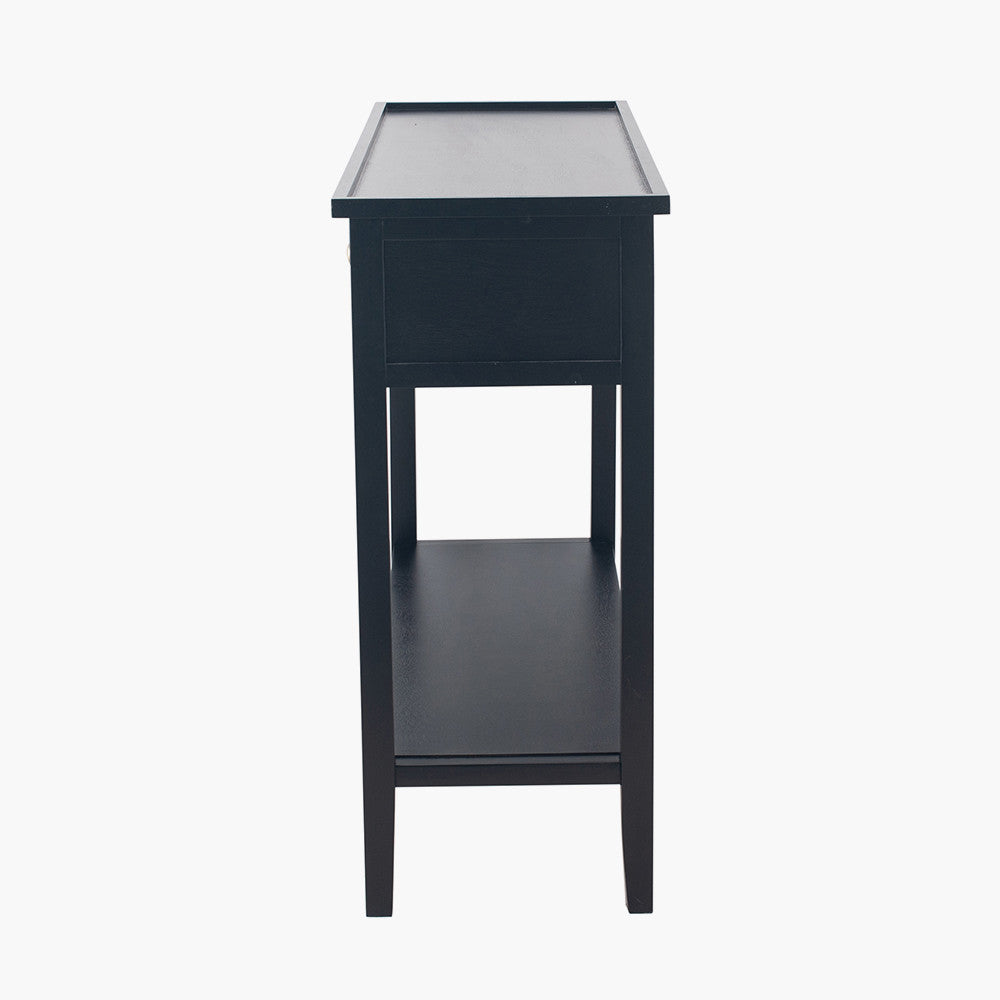 Chelmsford satin black two drawer console table second view