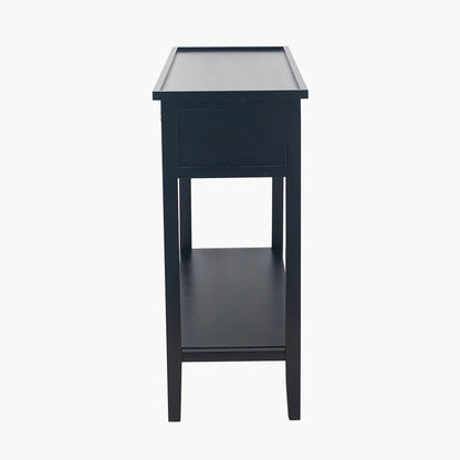 Chelmsford satin black two drawer console table second view