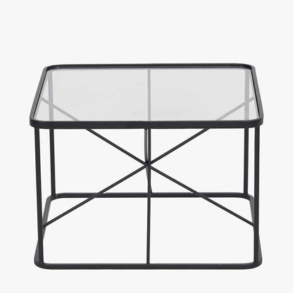 Roxy glass and black metal coffee table second view