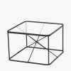 Roxy Glass and Black Metal Coffee Table