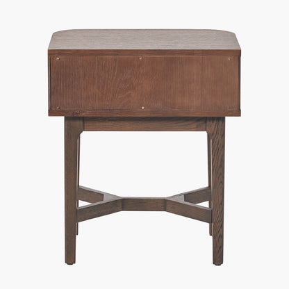 Raie dark brown ribbed one drawer unit alternate view
