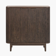 Raie dark brown ribbed bar cabinet