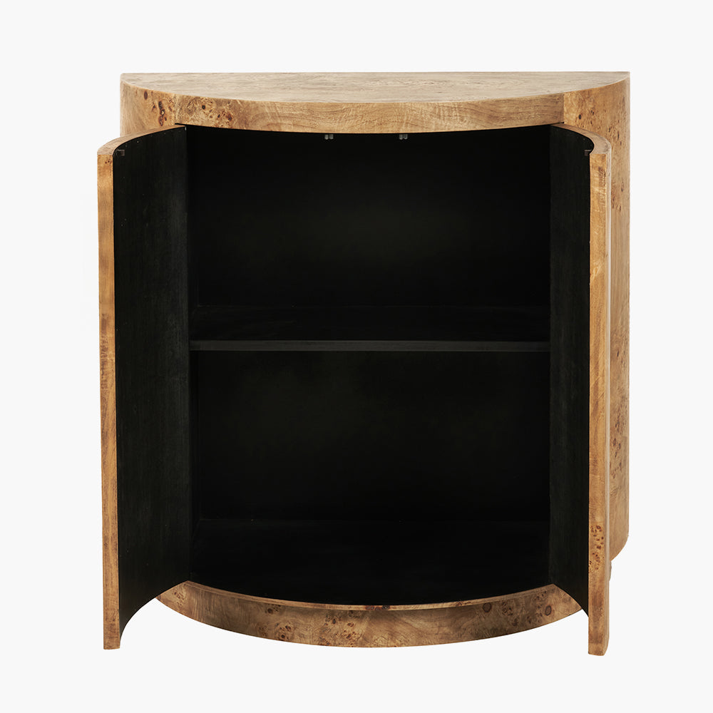 Newborough burr wood effect two door cabinet front view