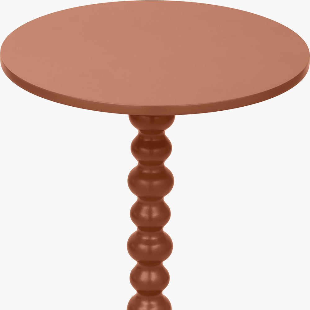 Margot terracotta wood bobble side table second view