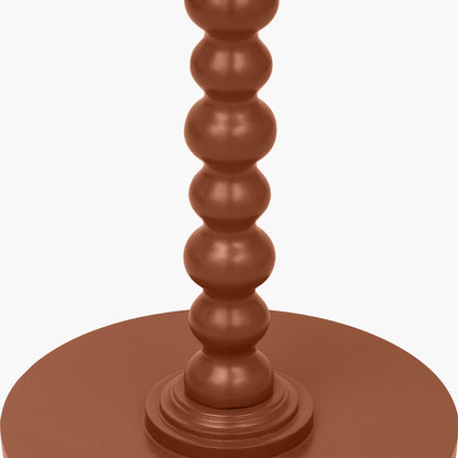 Margot terracotta wood bobble side table side view