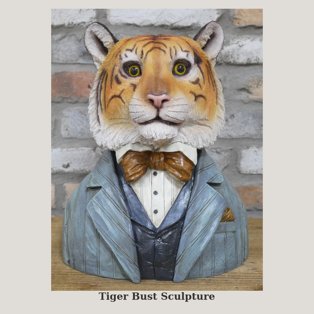 Photo gallery video of the tiger bust sculpture