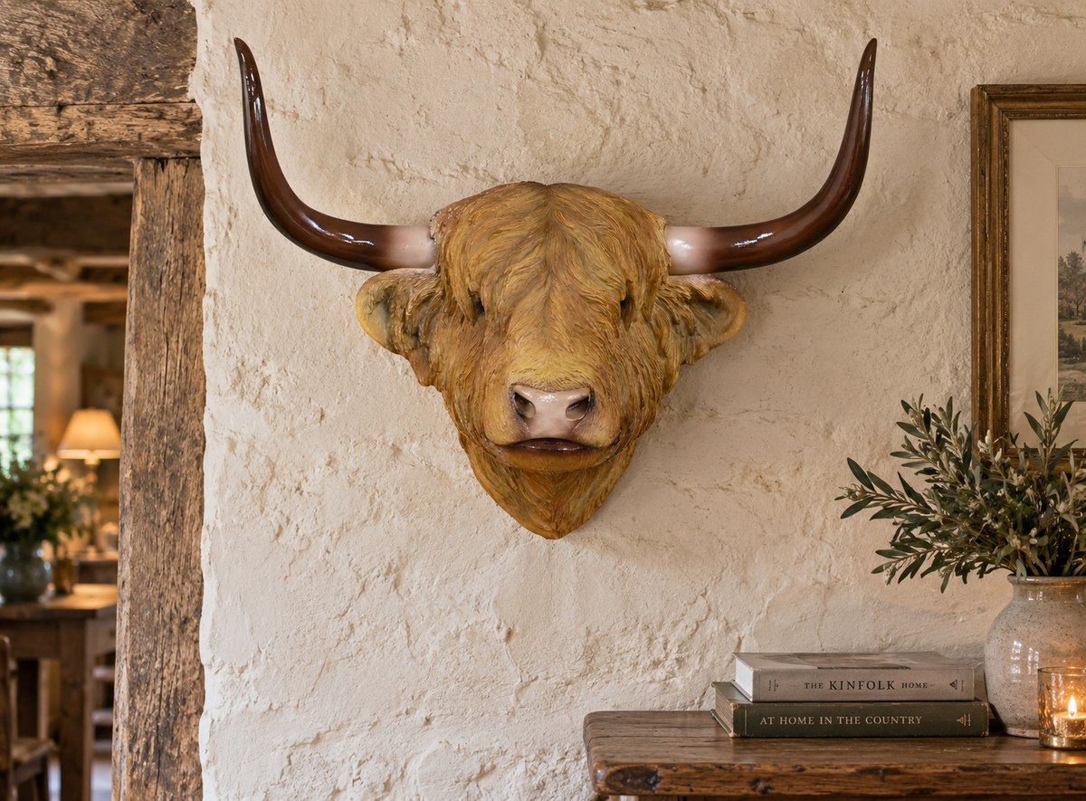 Highland cow head wall decoration