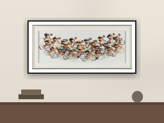 Racing Peloton Panorama Framed Art – 136cm