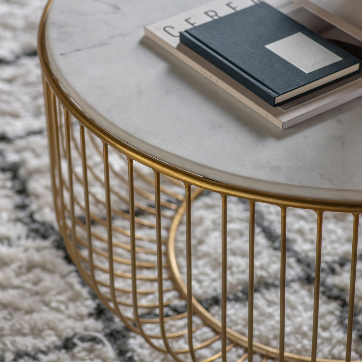 Riley gold marble coffee table second view