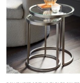 Rowe nest of two tables in silver