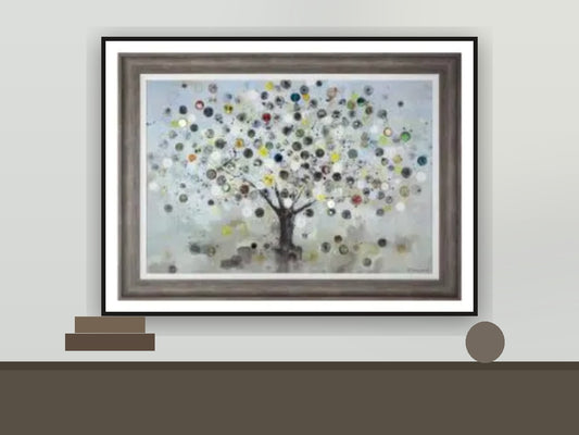 Silvered Celebration Tree Framed Canvas – 115cm