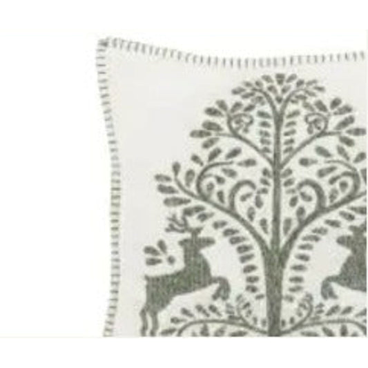Woodland Tree Scene Embroidered Cushion