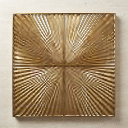 White and Gold Metal Sunburst Wall Art