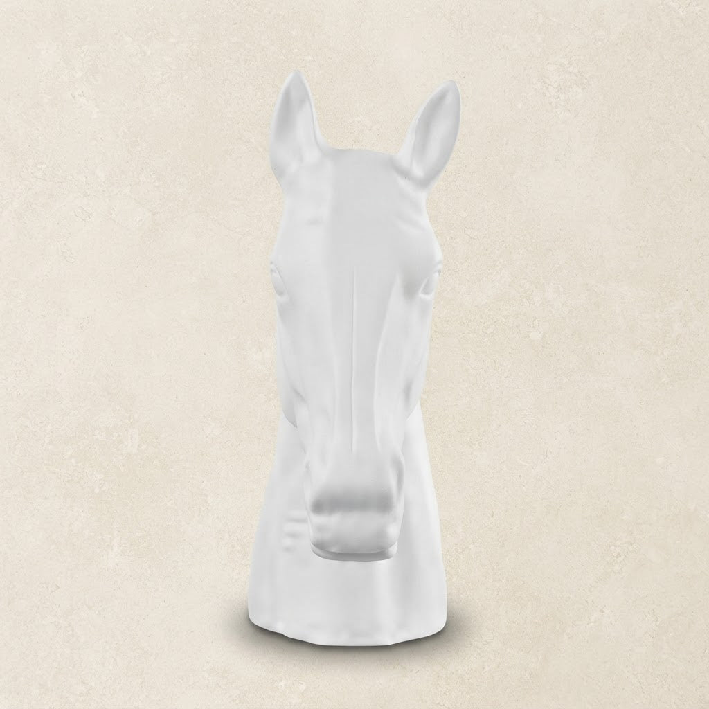 White Metal Horse Head Ornament