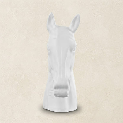 White Metal Horse Head Ornament