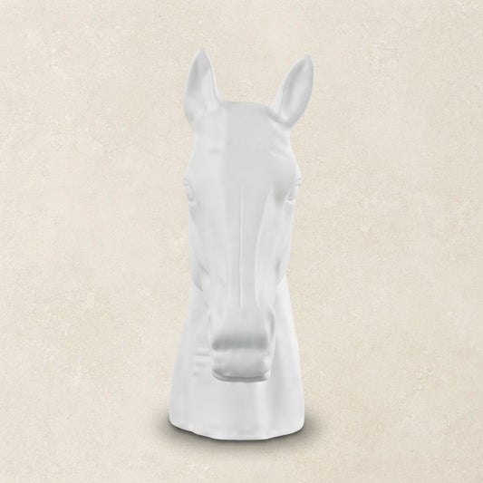 White Metal Horse Head Ornament