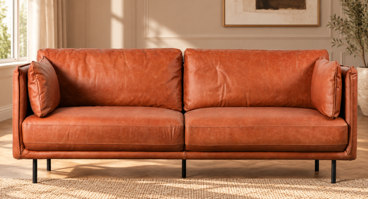 AI-styled Wigmore sofa in parquet sitting room