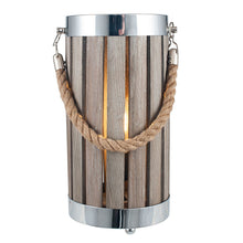 Grey Wash Wood Large Lantern Floor Lamp