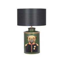 Green Hand Painted Dog Metal Table Lamp