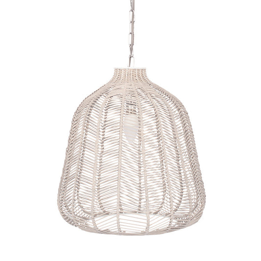 Natural Rattan Chevron Pendant