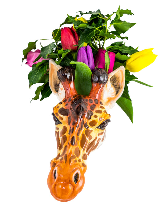 Giraffe Head wall vase