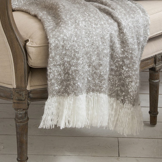 Chic Faux Mohair Grey Throw