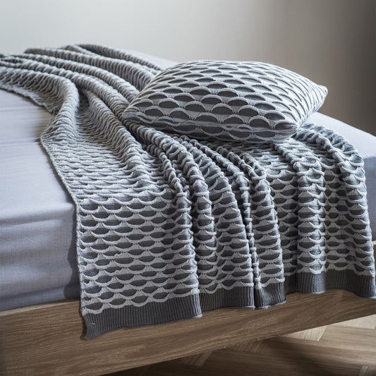 Arcos Knitted Grey Throw