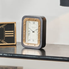 Matt Black Wood & Gold Colour Metal Desk Clock