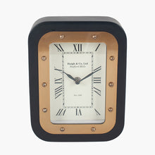 Matt Black Wood & Gold Colour Metal Desk Clock