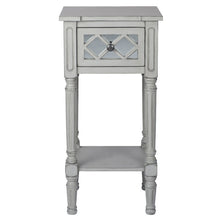 Puglia Collection Dove Grey Mirrored Pine Wood Accent Table