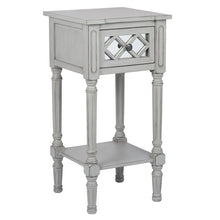 Puglia Collection Dove Grey Mirrored Pine Wood Accent Table