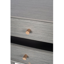Dark Grey Pine Wood 3 Drawer Bedside Table