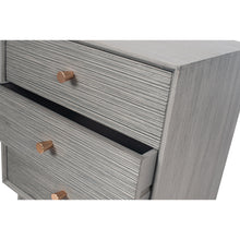 Dark Grey Pine Wood 3 Drawer Bedside Table