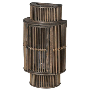 Black Bamboo Curved Lantern