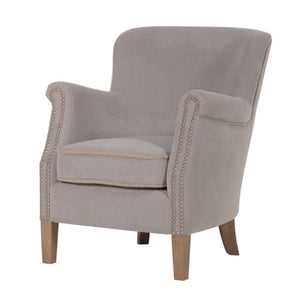 Light Grey Cotton Easy Chair