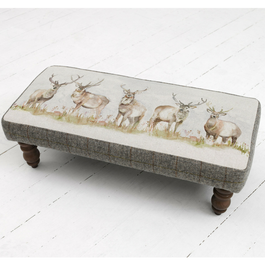 Moorland Stag Rectangular Footstool