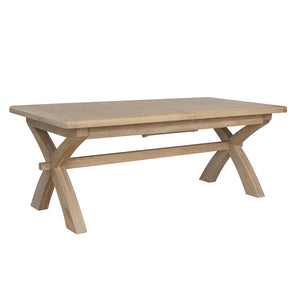 Hodsow Oak 2m/2.5m Cross legged Dining Table - Extending