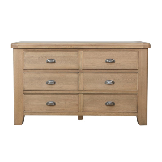 Hodsow Oak 6 Drawer chest