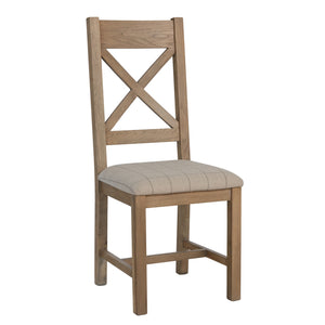 Hodsow Oak Dining Chair Cross Back - Seat Options