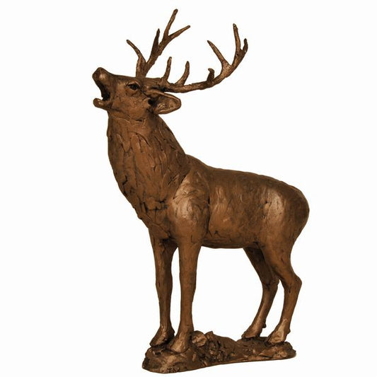 Stag Roaring Bronze Sculpture