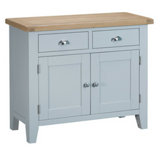 Oak Top Chrome Handle Sideboard Grey