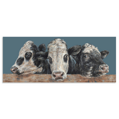 Frescian Cross Devon Cows Trio Canvas