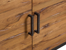 Abbey Industrial Highboard with Lights & Glass Doors
