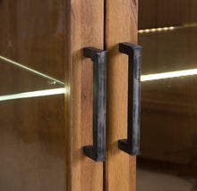 Abbey Industrial Highboard with Lights & Glass Doors