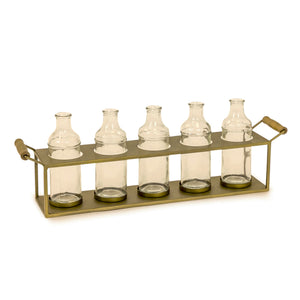Glass bottles in Brass holder