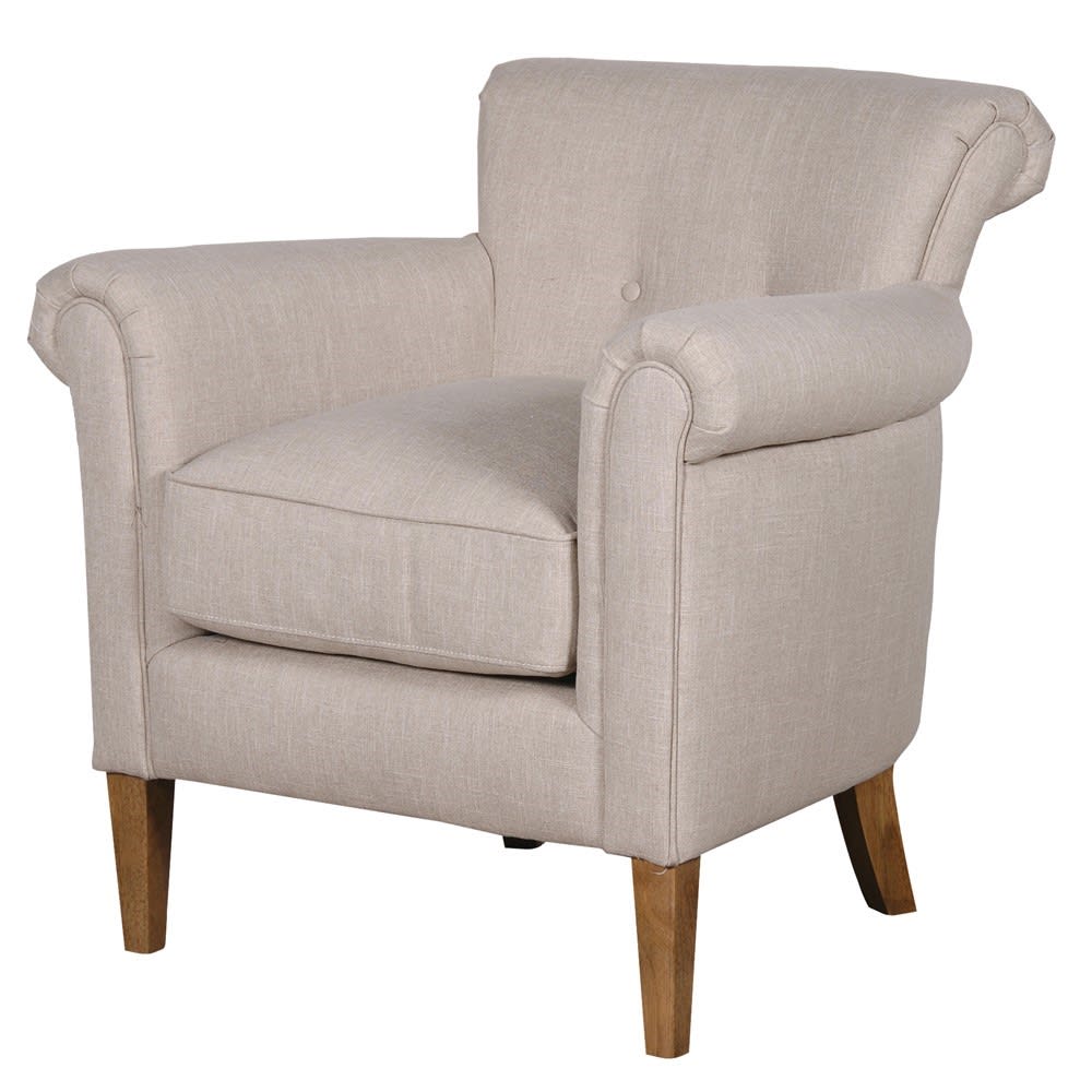 Linen Cosy Chair with Piping 'The Benson'